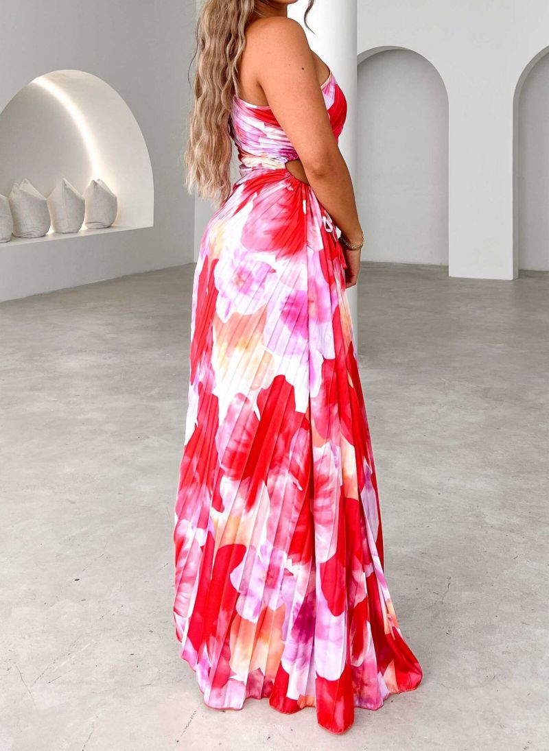 Noa Pleated One-Shoulder Dress