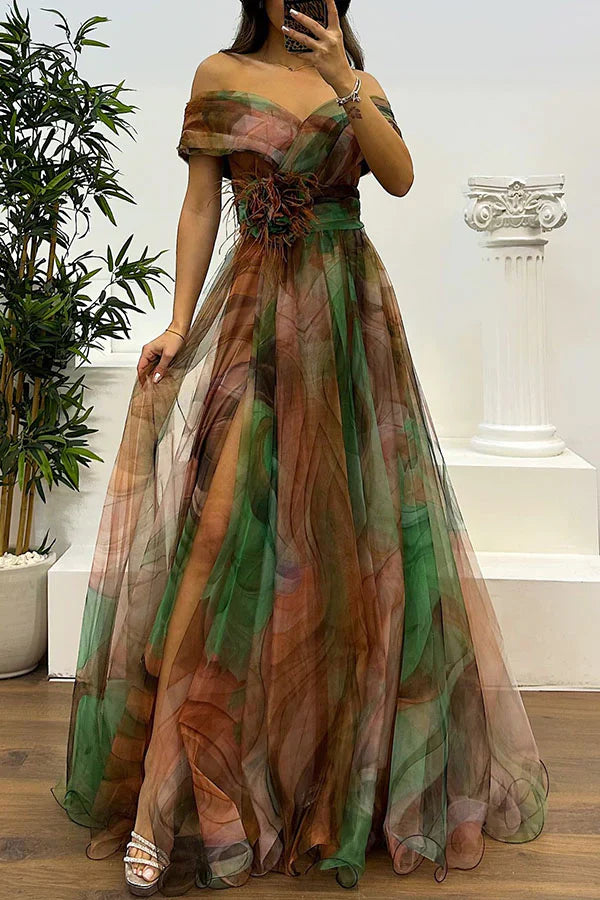 Brianna Stunning Off Shoulder Maxi Dress