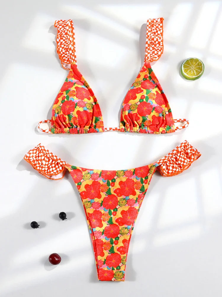 Kiana Elegant Printed Tie-Dye Bikini Set