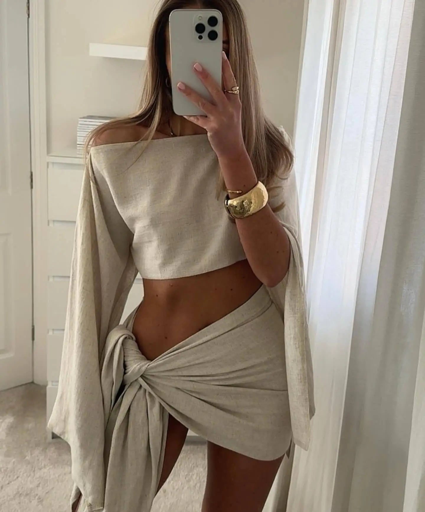 Amaris One Shoulder Mini Skirt Beach Set