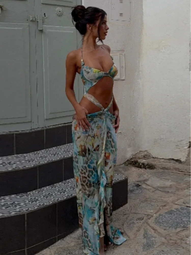 Zariah Slim Fit Halter Robe Dress