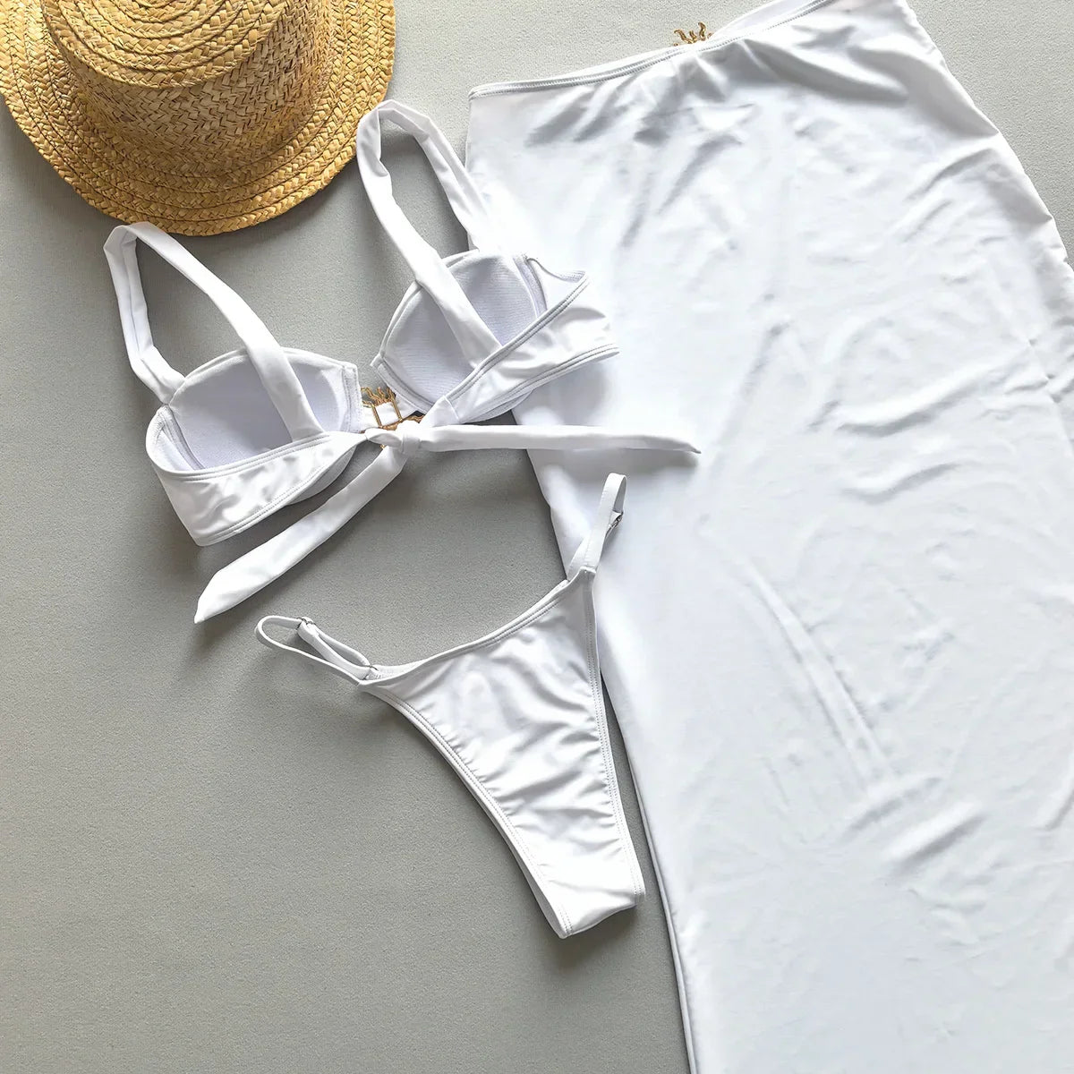 Sienna White Bikini and Skirt Set