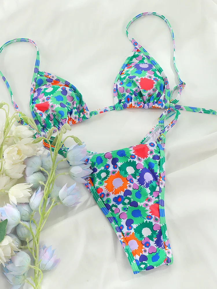 Kiana Elegant Printed Tie-Dye Bikini Set