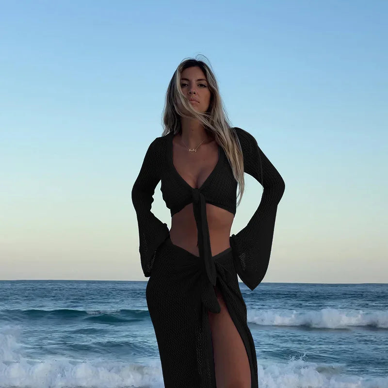 Isabel Long Sleeve Knit Beach Set