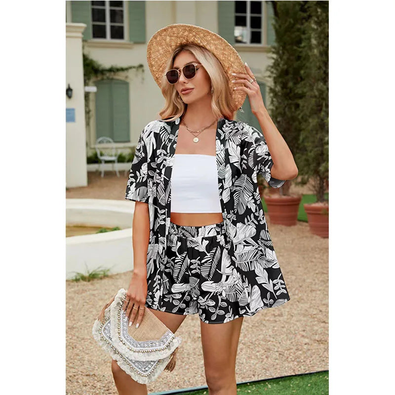 Emily Summer Casual Shirt Two Piece Set