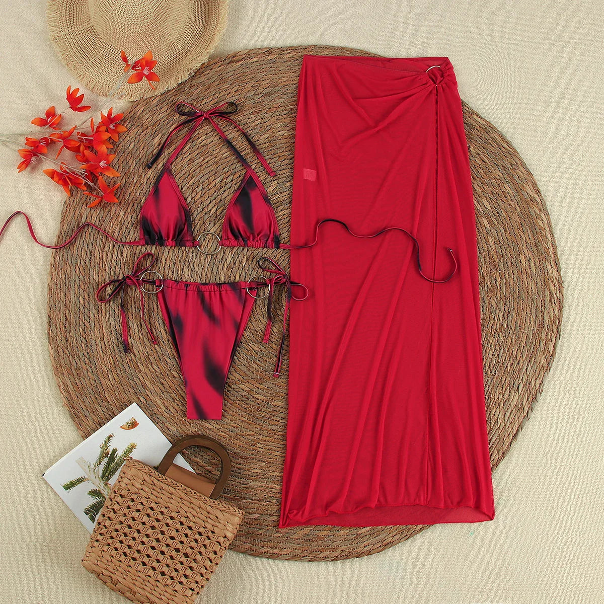 Zephyra Swimwear Ensemble with Skirt & Micro Top