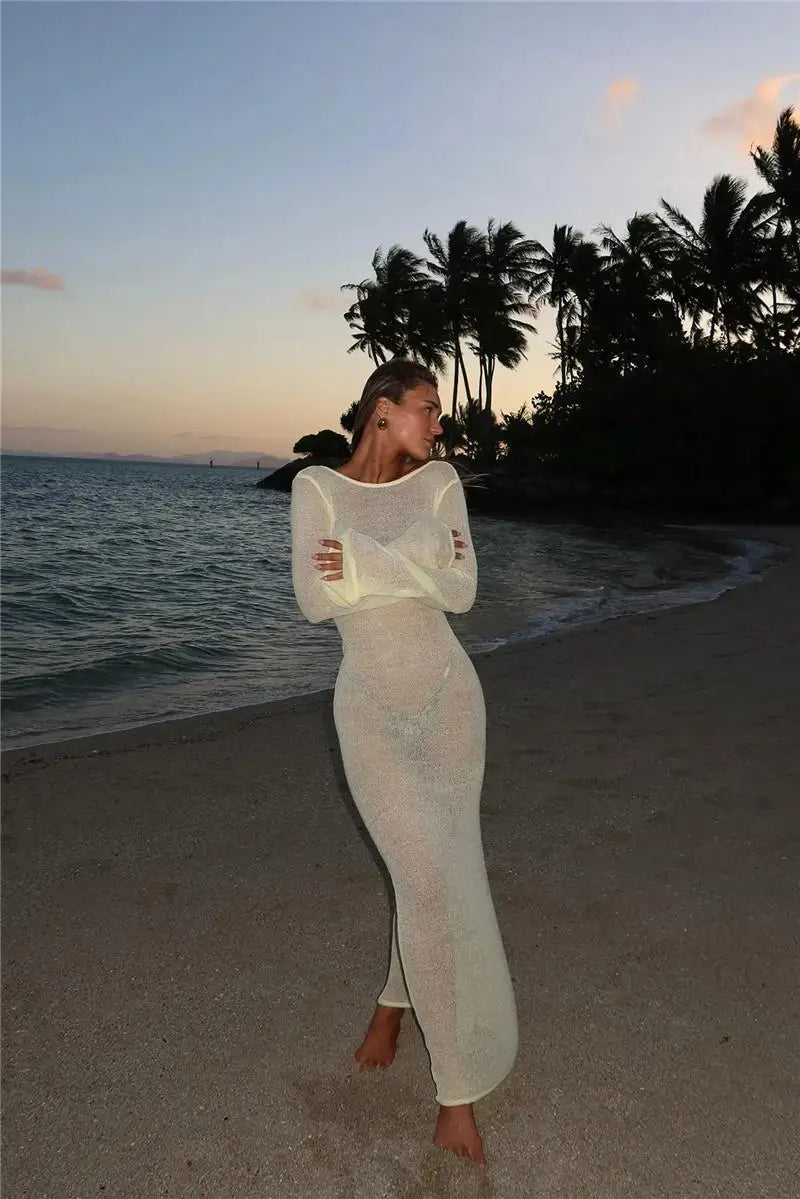 Odessa Back-Wrapped Halter Neck Maxi Dress