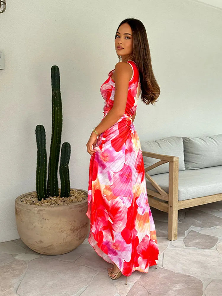 Noa Pleated One-Shoulder Dress