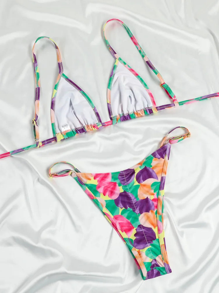 Kiana Elegant Printed Tie-Dye Bikini Set