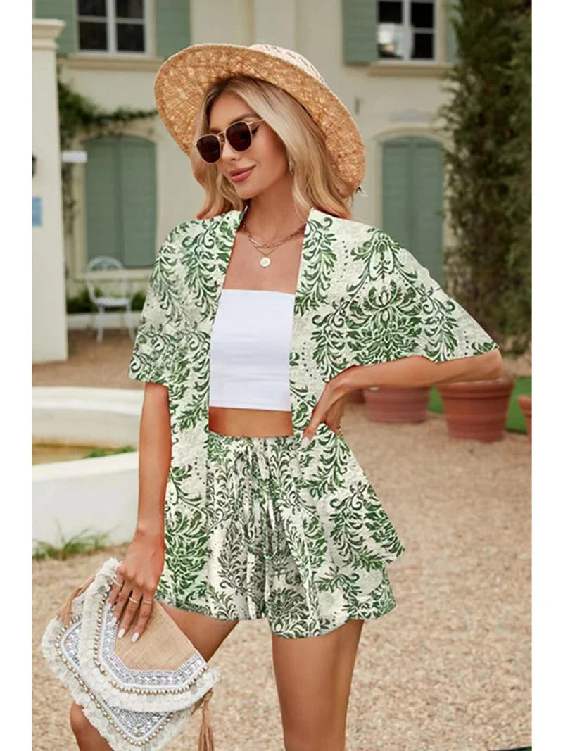 Emily Summer Casual Shirt Two Piece Set